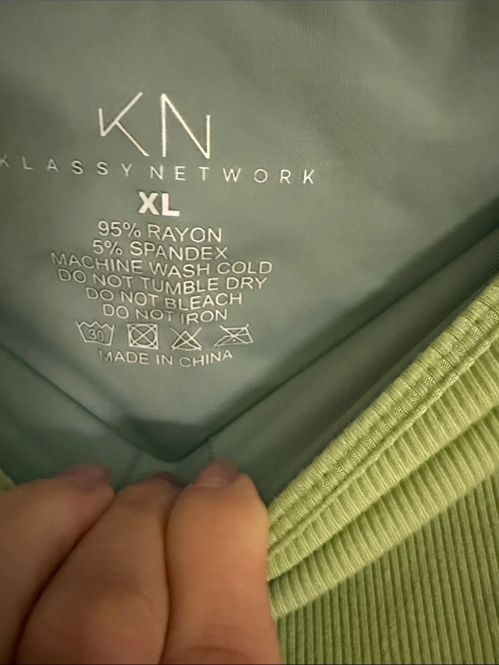 Klassy Network Light Green Ribbed Strapless Brami - Picture 2 of 2